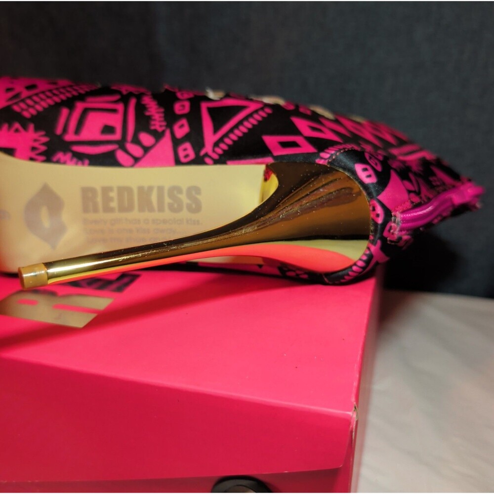 RedKiss Summerdance High Heels Size 9 Pink Black Caged Booties Stiletto Boxed - Picture 12 of 16